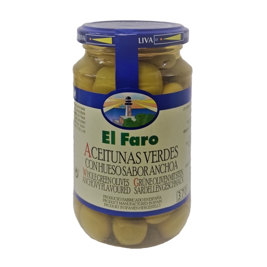 ACEITUNA MANZANILLA C/HUESO FARO 370G