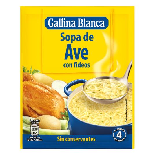 SOPA AVE C/FIDEOS GALLINA BLANCA