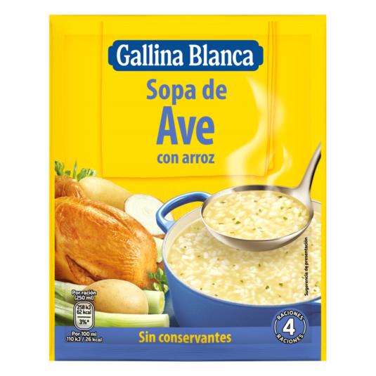 SOPA AVE CON ARROZ GALLINA BLANCA