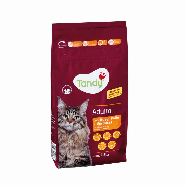 ALIMENTO GATO BUEY/POLLO/VERD TANDY 1,5K