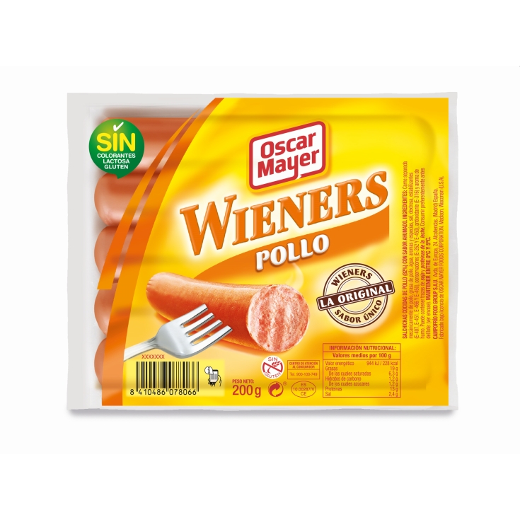 SALCHICHAS WIENERS POLLO O.MAYER 200G