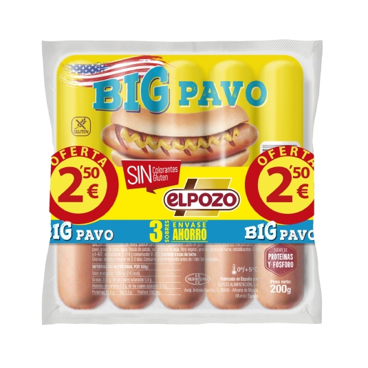 SALCHICHAS BIG PAVO ELPOZO P-3