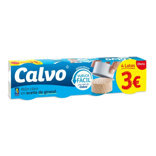 ATUN CLARO ACEITE GIRASOL CALVO P-4