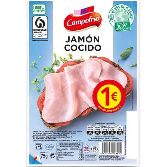 JAMON COCIDO CAMPOFRIO 75G