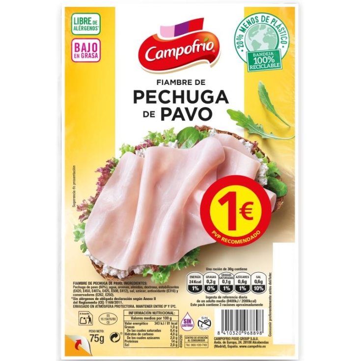 PECHUGA PAVO CAMPOFRIO 75G