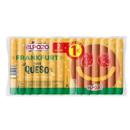 SALCHICHAS FRANKURT QUESO ELPOZO 140G 2U