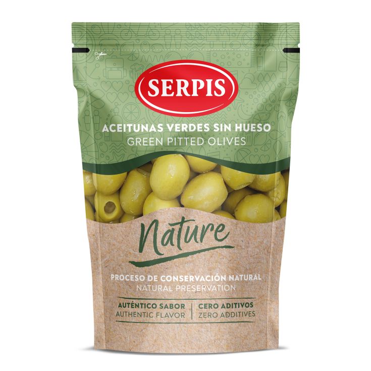 ACEITUNA S/HUESO NATURE BOLSA SERPIS 175