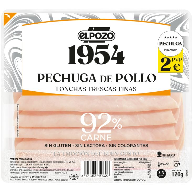 PECHUGA POLLO 1954 ELPOZO 120G