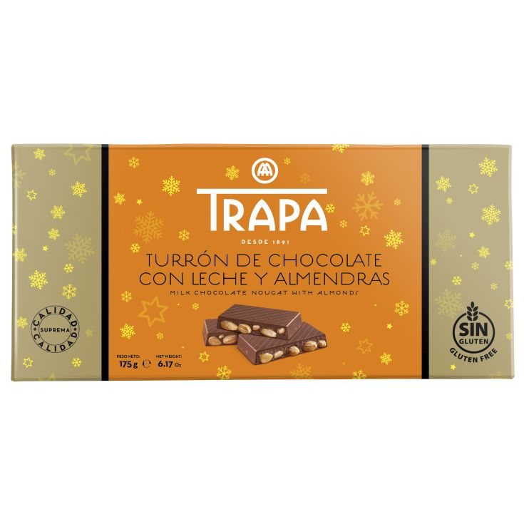 TURRON CHOCO C/LECHE ALMEN. TRAPA