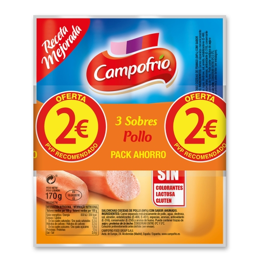 SALCHICHAS POLLO CAMPOFRIO P-3