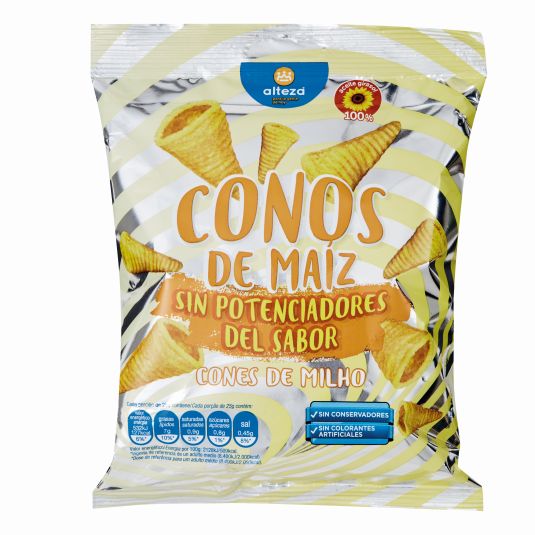 CONOS MAIZ BACON/QUESO ALTEZA 85G