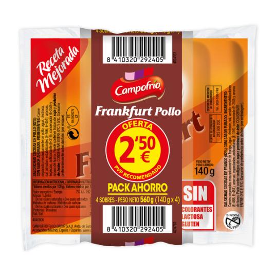 SALCHICHAS FRANKFURT POLLO CAMPOFRIO P-4