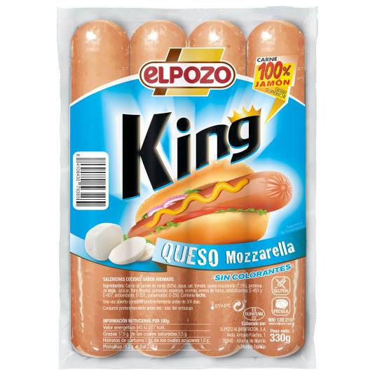 SALCHICHAS KING QUESO/MOZZA ELPOZO 330G