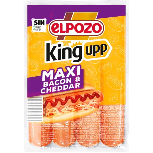 SALCHICHAS KING BACON/CHEDDAR ELPOZO 330