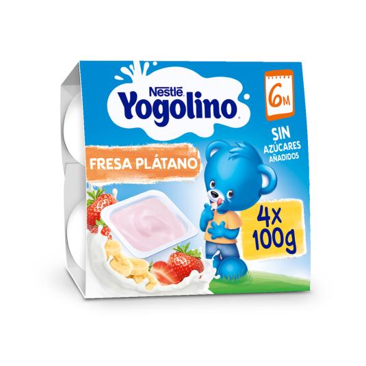 YOGOLINO FRESA/PLAT S/AZUCAR 4X100G