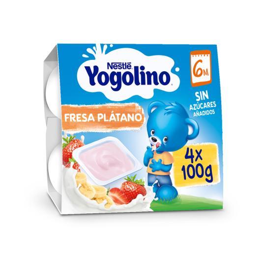 YOGOLINO FRESA/PLAT S/AZUCAR 4X100G