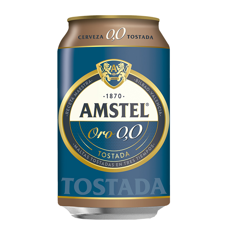 CERV.AMSTEL ORO 0,0 TOSTADA LATA 33CL