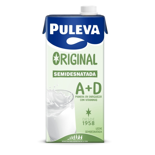 LECHE SEMIDESNATADA PULEVA 1L