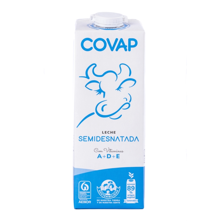 LECHE SEMIDESNATADA COVAP 1L