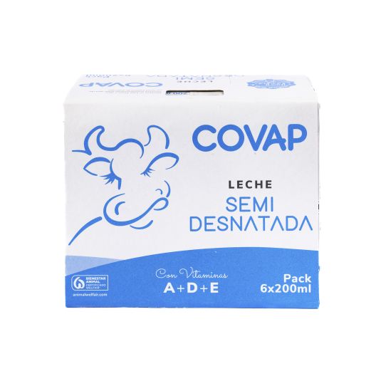 LECHE SEMIDESNATADA COVAP 200ML P-6