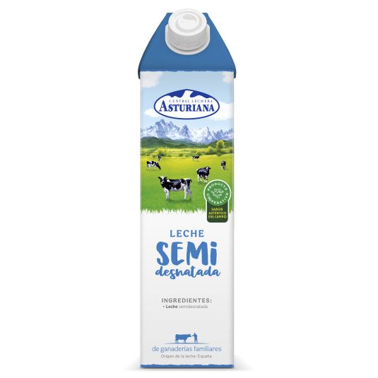 LECHE SEMIDESNATADA ASTURIANA 1L