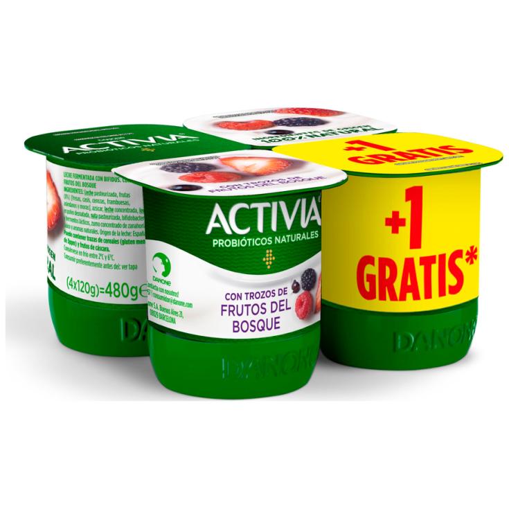 Yogur Activia con kiwi 0% 4x120 g