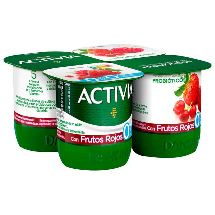 ACTIVIA 0% CON FRUTOS ROJOS 4U