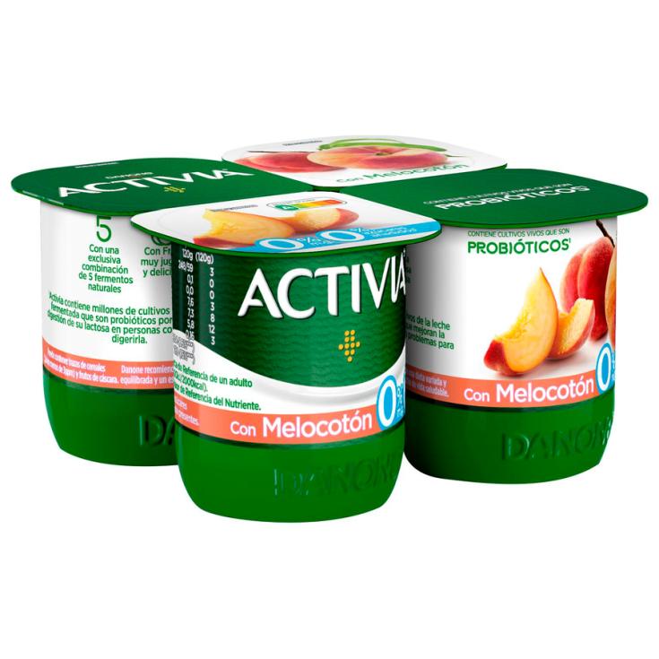 ACTIVIA 0% C/MELOCOTON 4U