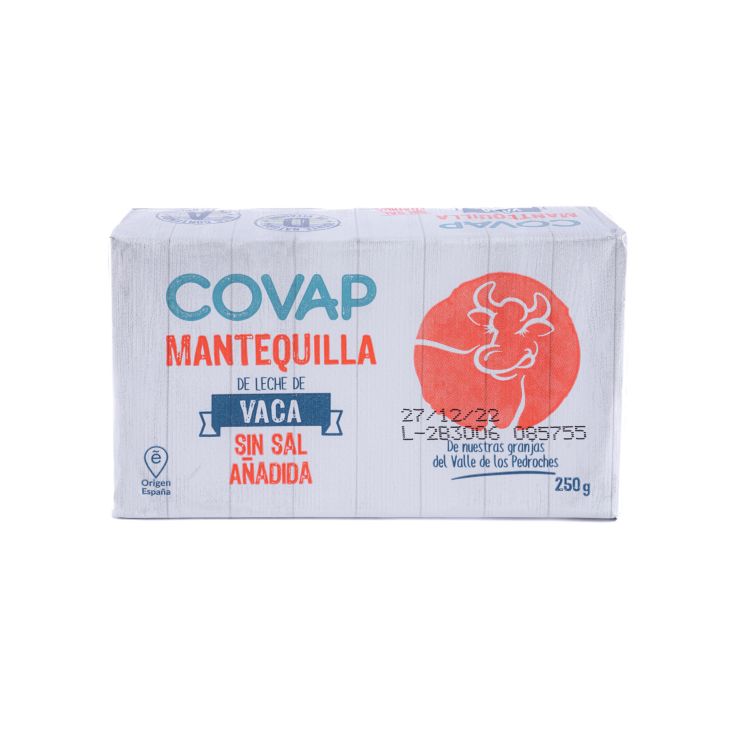 MANTEQUILLA COVAP PASTILLA S/SAL 250G