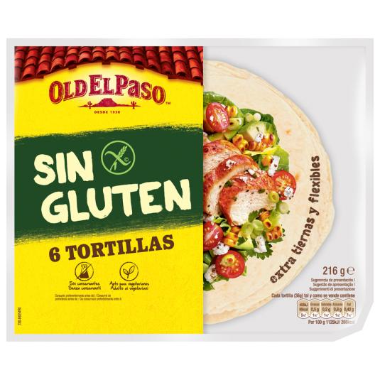 TORTILLAS S/GLUTEN OLD EL PASO 8U