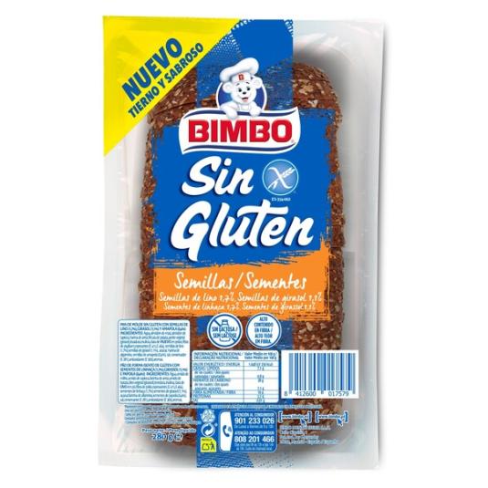 PAN BIMBO SEMILLAS S/GLUTEN 280G