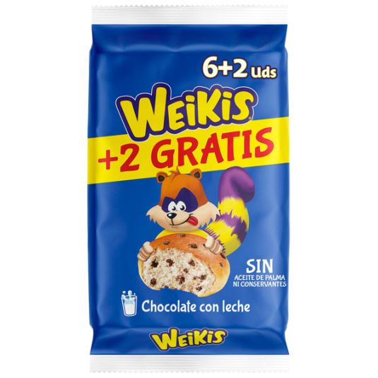 WEIKIS CHOCO C/LECHE LA BELLA EASO 6+2U