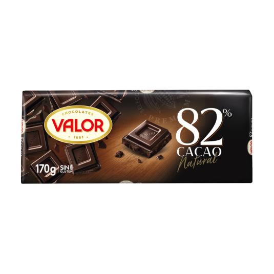 CHOCOLATE NEGRO 82% VALOR 170G