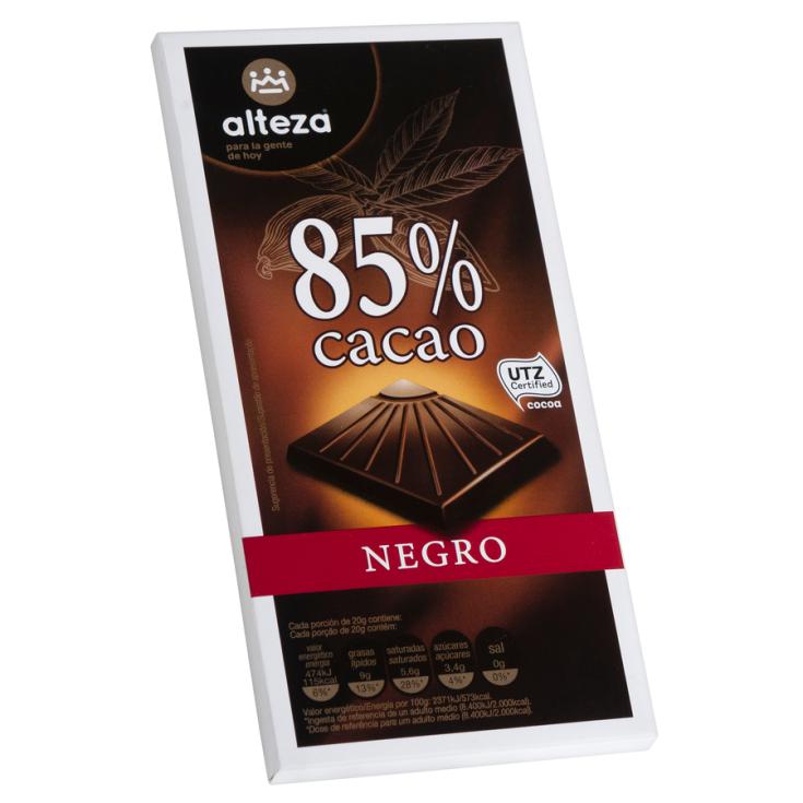 CHOCOLATE NEGRO 85% CACAO ALTEZA 100G
