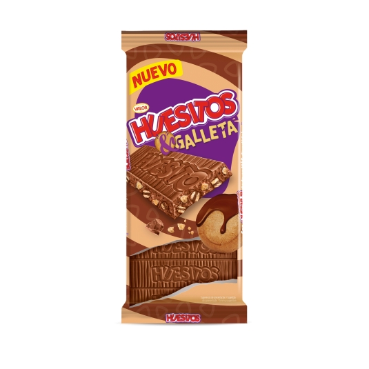 CHOCOLATE C/GALLETAS HUESITOS 125G