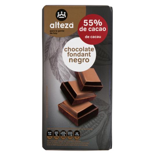 CHOCOLATE NEGRO 55% CACAO ALTEZA 125 GR