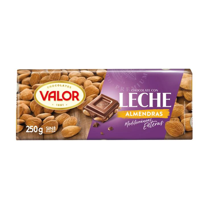 CHOCOLATE LECHE Y ALMENDRAS VALOR 250G
