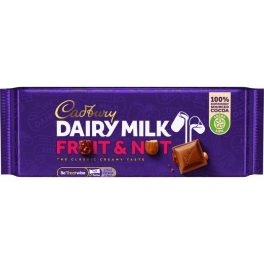 CHOCOLATE FRUIT AND NUT CADBURY 180G