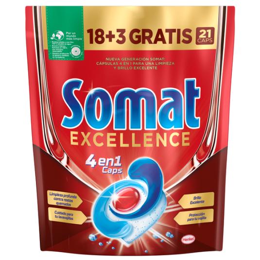 DETER. EXCELLENCE 4 EN 1 SOMAT 18+2CAP