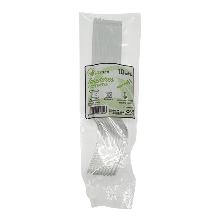 TENEDOR REUT.TRASPARENTE PACK-10