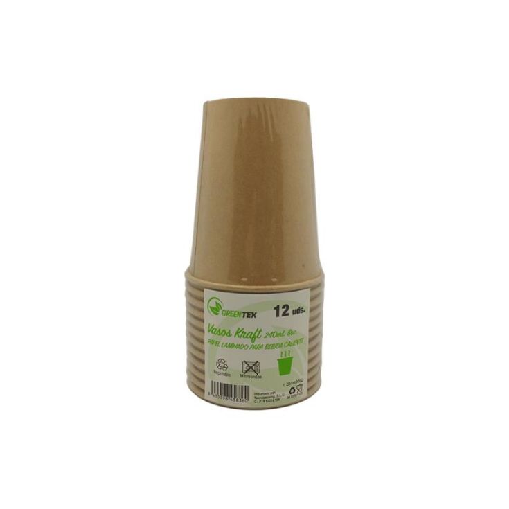 VASO CARTON 236CC GREENTEK 12U