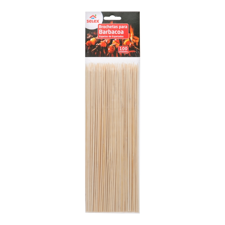 PINCHOS MADERA 25 CM 100 UD