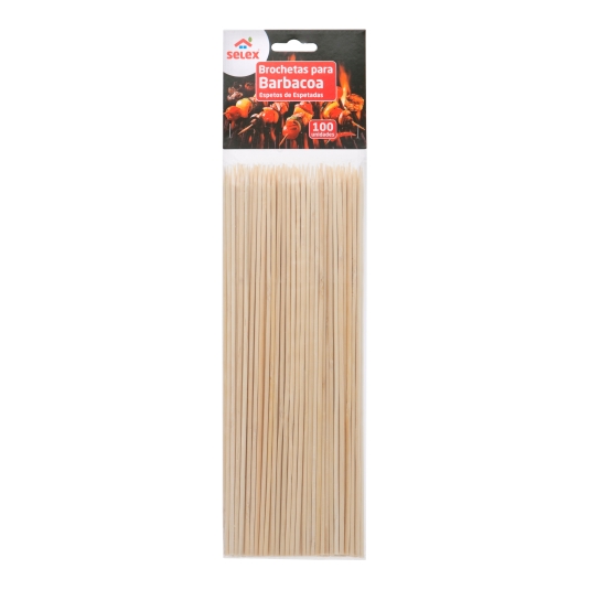 PINCHOS MADERA 25 CM 100 UD