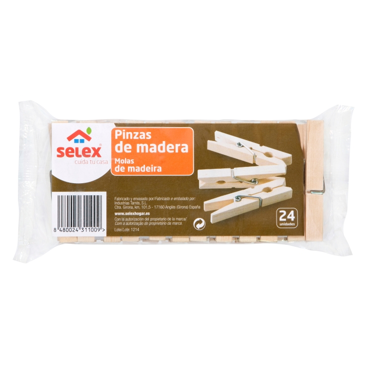 Set 24 pinzas madera pequeñas - Productos - Tendencia Única