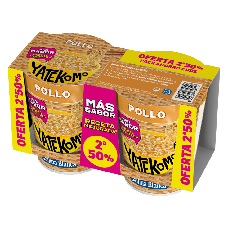 YATEKOMO POLLO GALLINA BLANCA 60G BIPACK