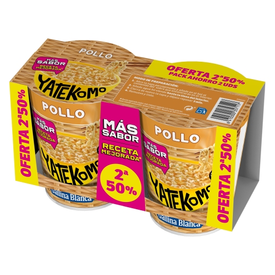 YATEKOMO POLLO GALLINA BLANCA 60G BIPACK