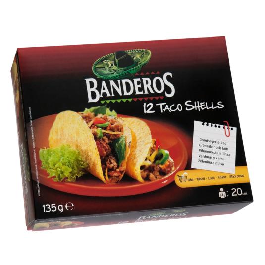 TACOS SHELLS BANDEROS 12U