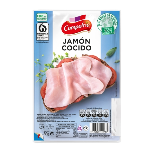 JAMON COCIDO CAMPOFRIO L/80G
