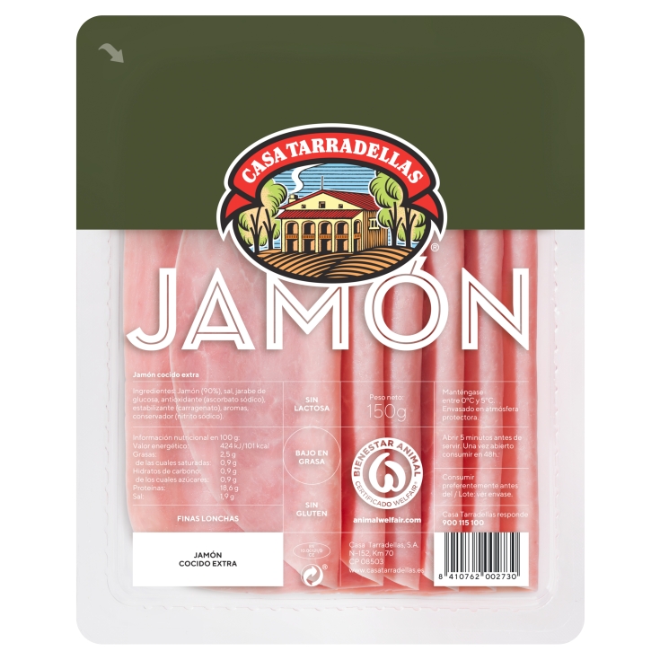 JAMON COCIDO EXTRA CASA TARRADELLAS 150G