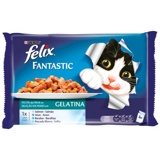 ALIMENTO GATO FELIX GEL PESCADO 4X85G